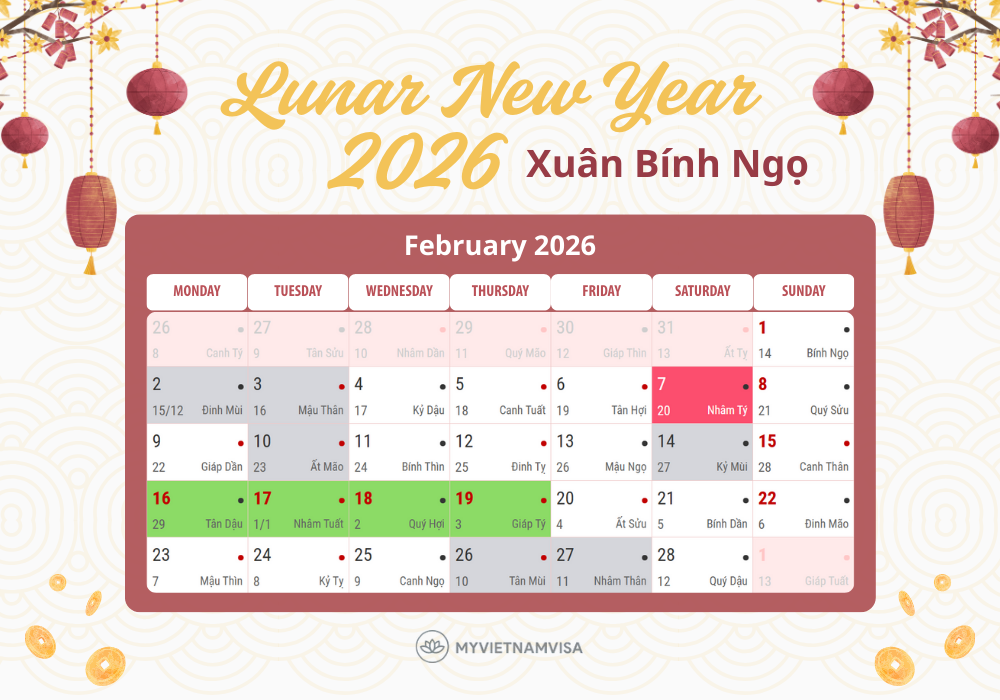 Vietnamese Lunar New Year 2026 Calendar